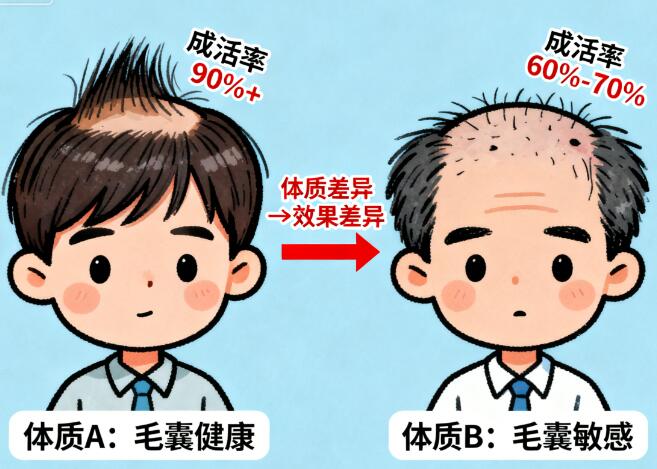 植发效果与个人体质差异大吗？哪些体质恢复更快？