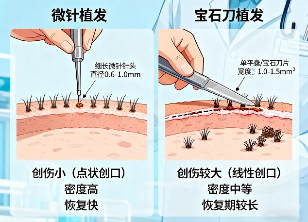 微针植发VS宝石刀植发：哪种技术让发际线更自然？真相来了！