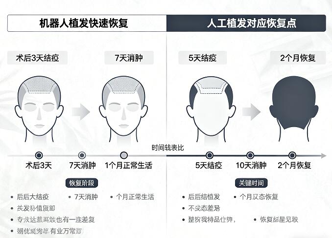 机器人植发VS人工植发:术后恢复周期大比拼,谁才是“快速变美”王者?