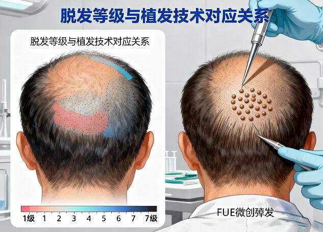 植发技术选择与脱发面积有关吗？大面积适合哪种技术？