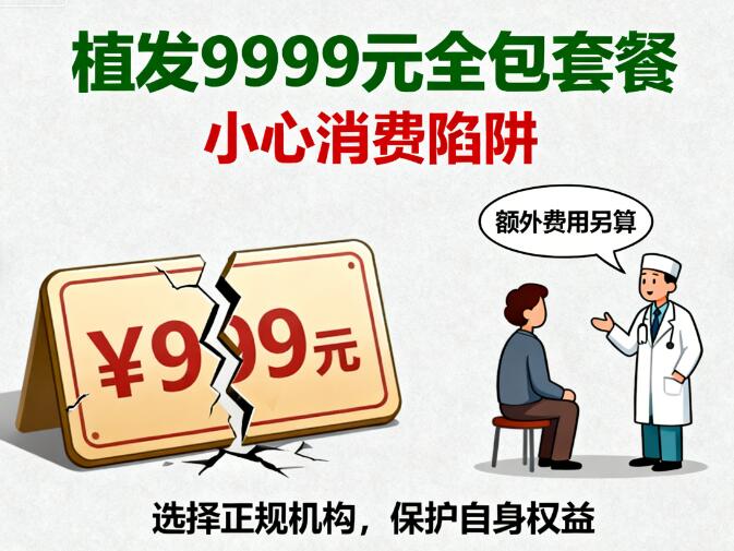9999元植发全包套餐暗藏“连环套”：低价引流背后的五大消费陷阱