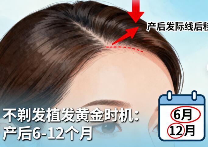 产后发际线后移不剃发植发时机:6-12个月黄金窗口期+精准修复方案