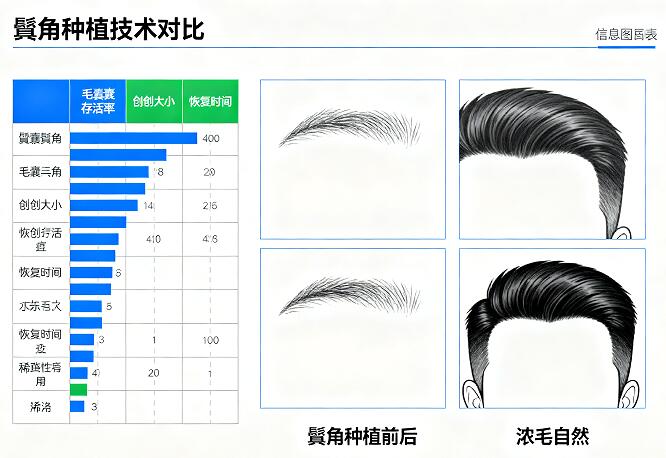 鬓角种植：如何精准选型植发技术，打造专属型男魅力？