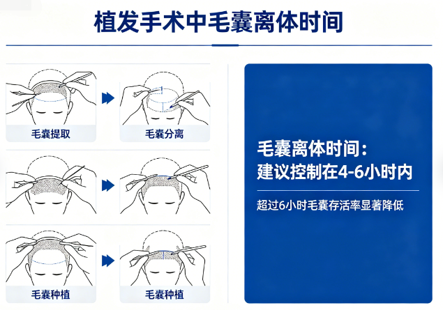植发手术中“毛囊离体时间”到底多重要?超过6小时存活率断崖式下跌!