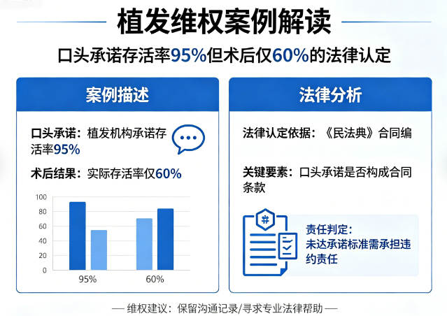植发维权案例解读：口头承诺存活率95%却仅60%，法律如何划定责任边界？