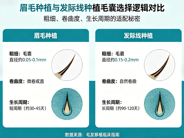 眉毛与发际线种植的毛囊选择逻辑:粗细、卷曲度、生长周期的适配密码