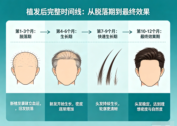 植发后多久能看到效果?从脱落期到最终效果的完整时间线