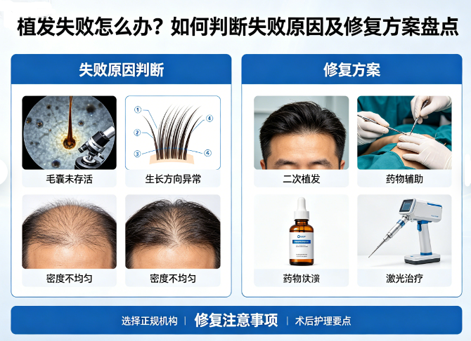 植发失败怎么办?如何判断失败原因及修复方案盘点