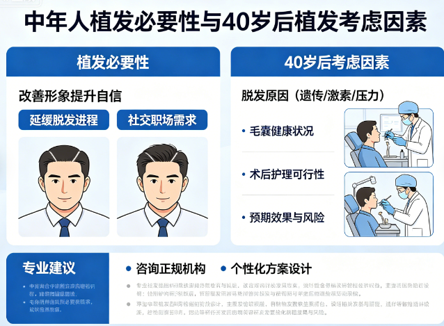 中年人植发有必要吗?40岁以后植发要考虑哪些因素