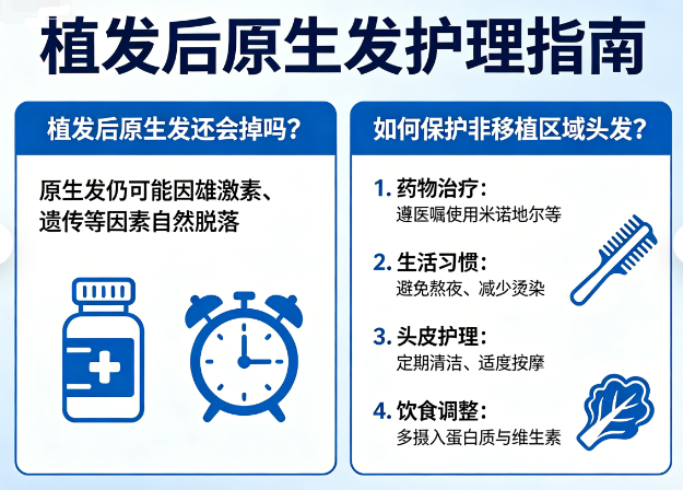 植发后原生发还会掉吗?如何保护非移植区域头发