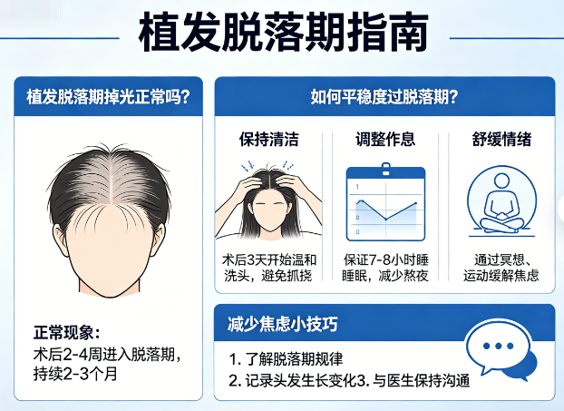 植发脱落期掉光正常吗?如何平稳度过脱落期,减少焦虑