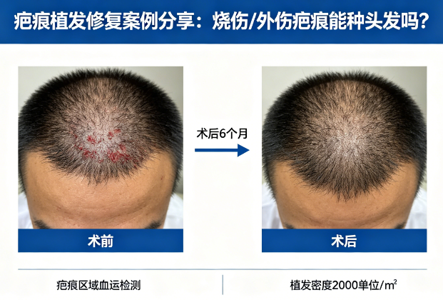 疤痕植发修复案例分享：烧伤/外伤疤痕能种头发吗？