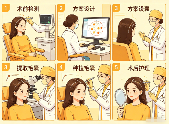 发缝宽大有救了！女性头顶加密植发过程全记录