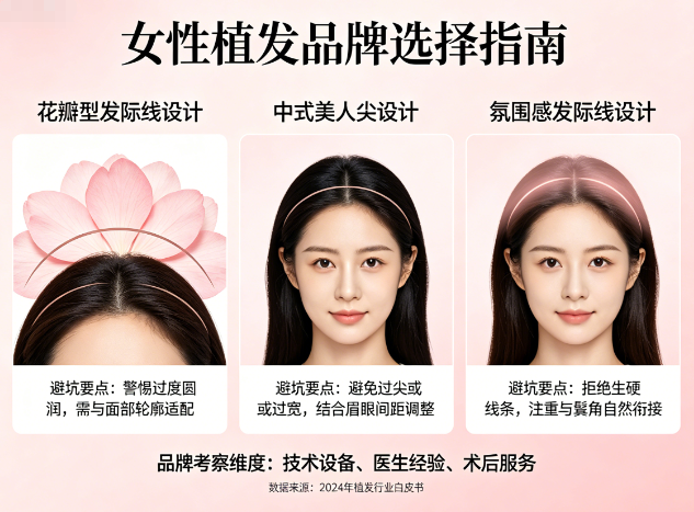 女性植发品牌怎么选？花瓣型/中式美人尖/氛围感发际线设计避坑