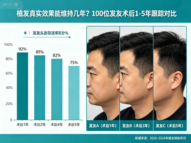 植发真实效果能维持几年？100 位发友术后 1-5 年跟踪对比