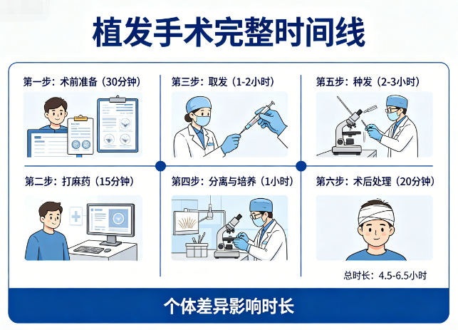 植发手术时长到底多久？从打麻药到取发种发的完整时间线