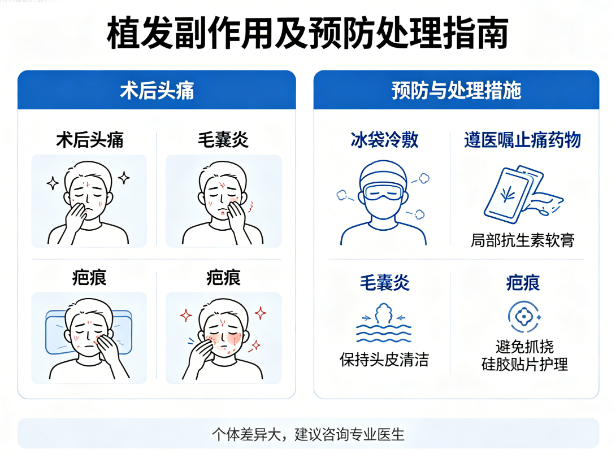 植发副作用有哪些？术后头痛、毛囊炎、疤痕的预防与处理