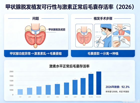 甲状腺脱发能植发吗？激素水平正常后的毛囊存活率数据2026