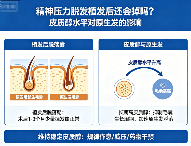 精神压力脱发植发后还会掉吗？皮质醇水平对原生发的影响