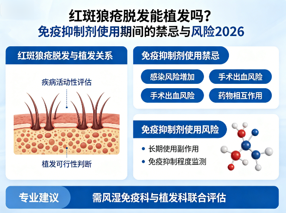 红斑狼疮脱发能植发吗?免疫抑制剂使用期间的禁忌与风险
