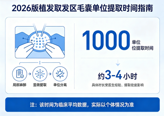 植发取发区毛囊单位提取时间:1000单位需要几小时?2026版