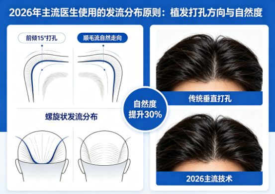 植发打孔方向与自然度:2026年主流医生使用的发流分布原则