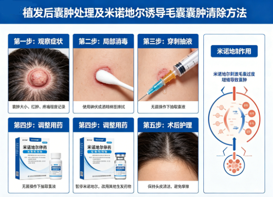 植发后囊肿怎么处理?米诺地尔诱导的毛囊囊肿清除方法
