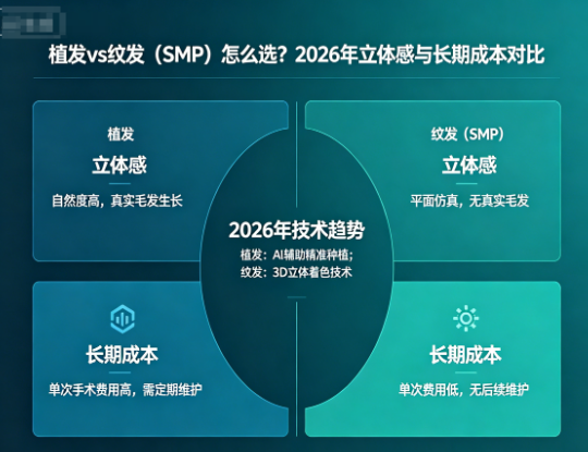植发 vs 纹发（SMP）怎么选？2026年立体感与长期成本对比