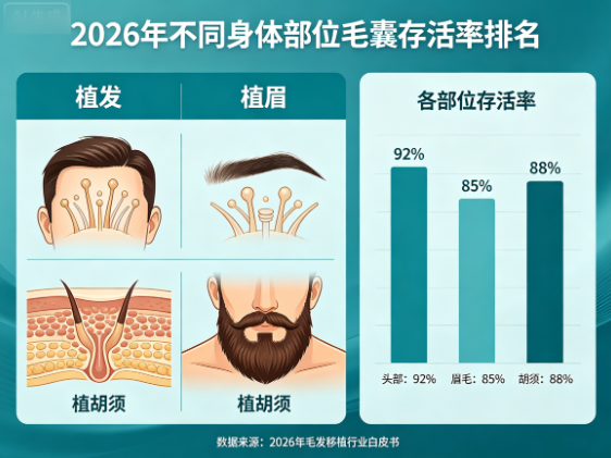 植发 vs 植眉/植胡须:2026年不同身体部位毛囊存活率排名