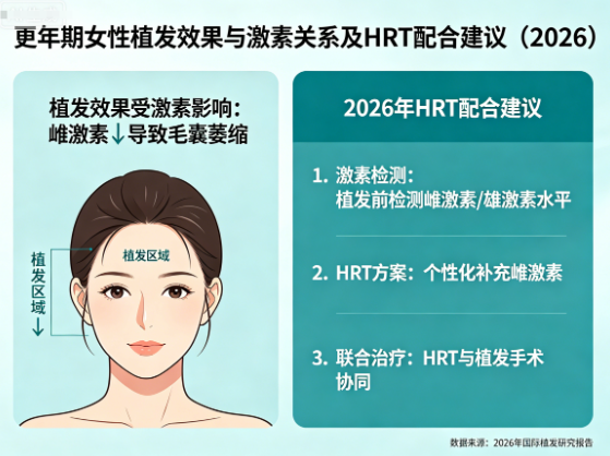 更年期女性植发效果受激素影响吗?2026年HRT替代疗法配合建议