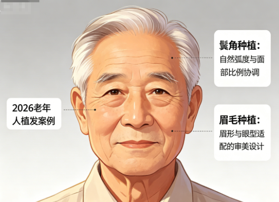70岁植发案例2026:老年人鬓角与眉毛种植的审美考量