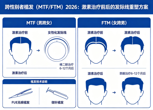跨性别者植发(MTF/FTM)2026:激素治疗前后的发际线重塑方案