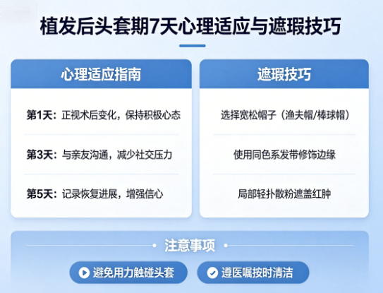 植发后不敢见人怎么办?术后头套期7天的心理适应与遮瑕技巧