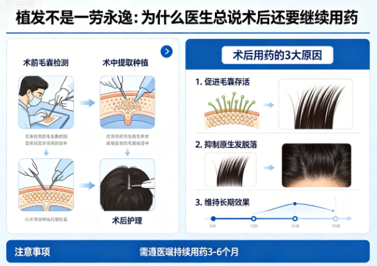 植发不是一劳永逸:为什么医生总说术后还要继续用药?
