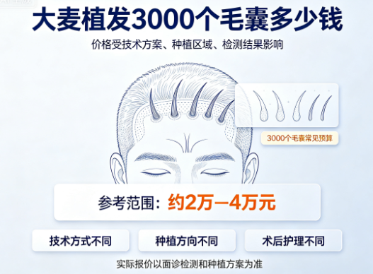 大麦植发3000个毛囊多少钱！