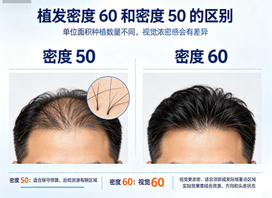 植发密度60和密度50的区别