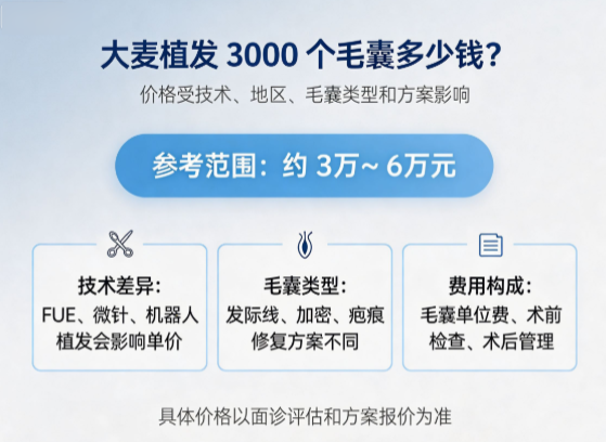 大麦植发3000个毛囊多少钱？费用一般包含什么